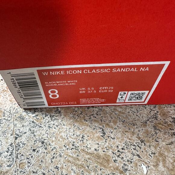 Nike Icon Classic Sandal Black White Platform Wedge DH0224-001 Women Size 8 - Picture 13 of 15